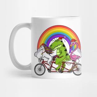 Unicorn Dinosaur Flamingo Santa Christmas Mug